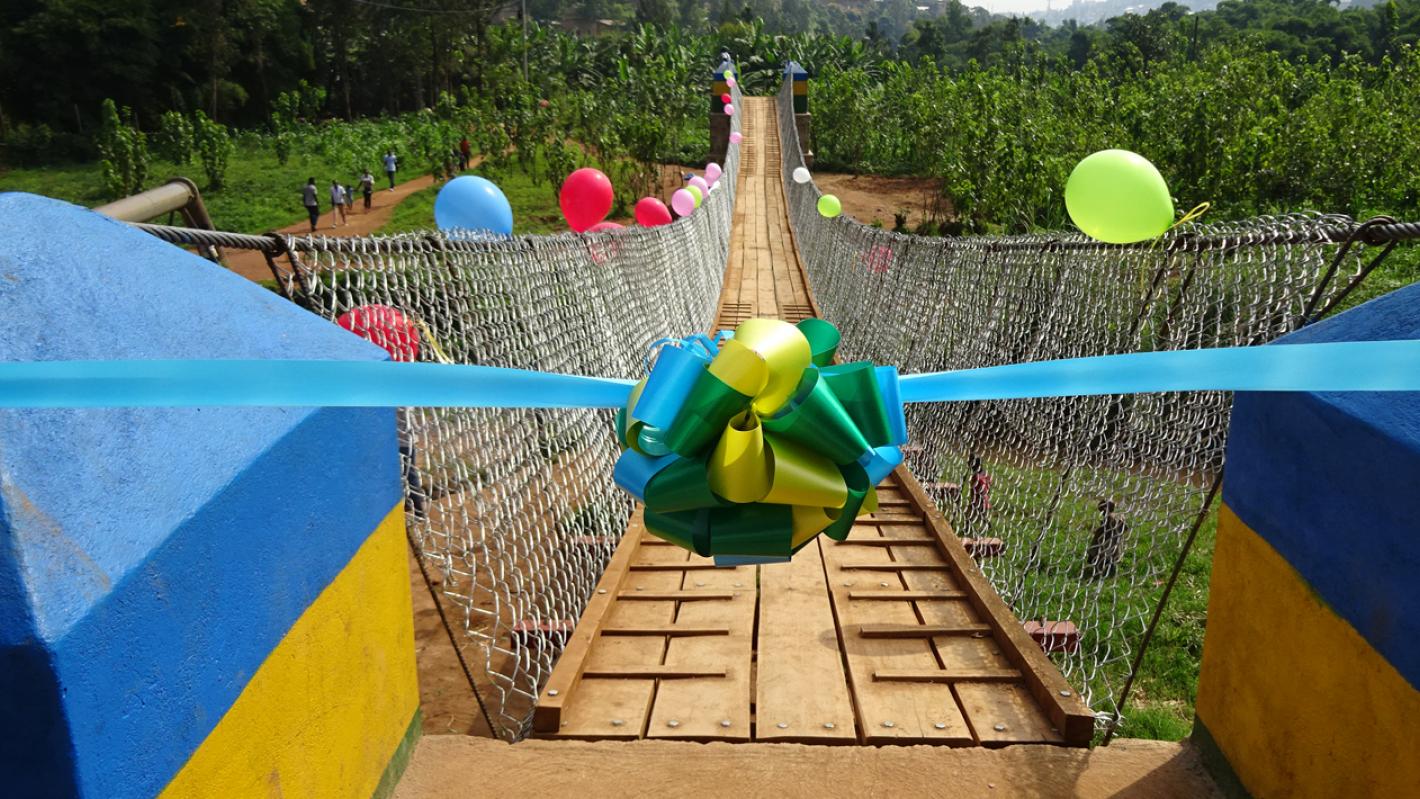 Gatare Bridge Opening with ribbons