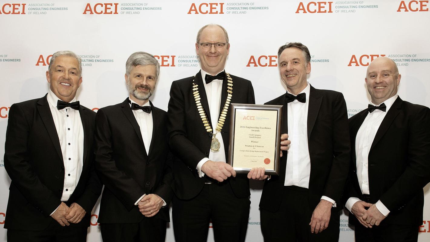 ACEI Awards 2026 Prize-Giving George's Dock Bridge Banner 