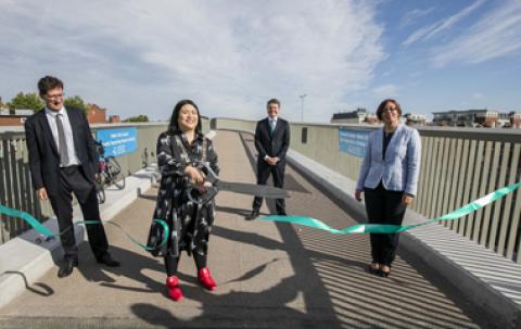 Image of the official opening of Phase two of the Royal Canal Cycleway 
